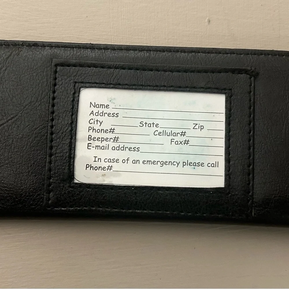 Western Embossed Black Leather Card Holder/wallet-excellent shape!